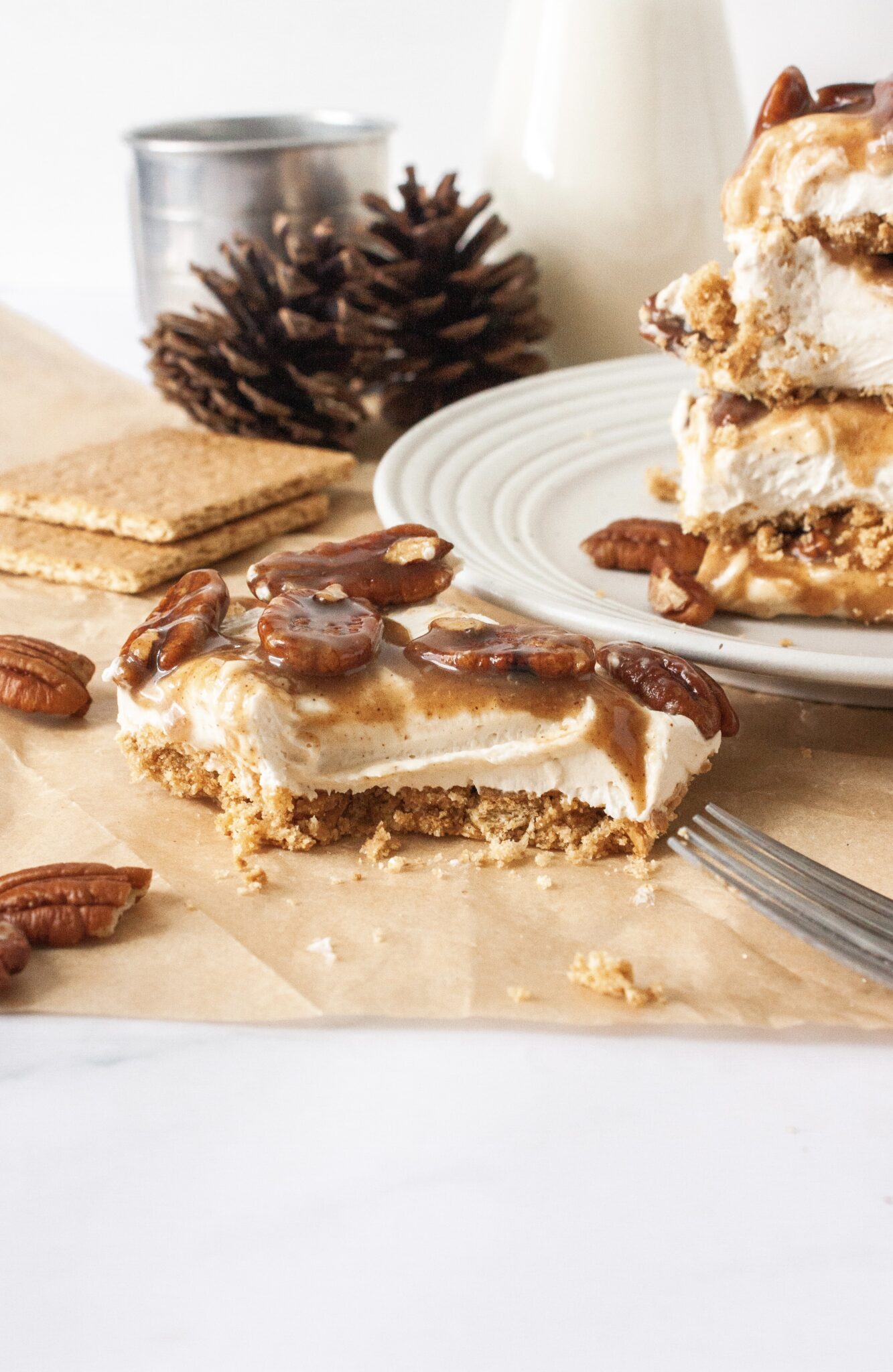 No Bake Pecan Pie Cheesecake Bars