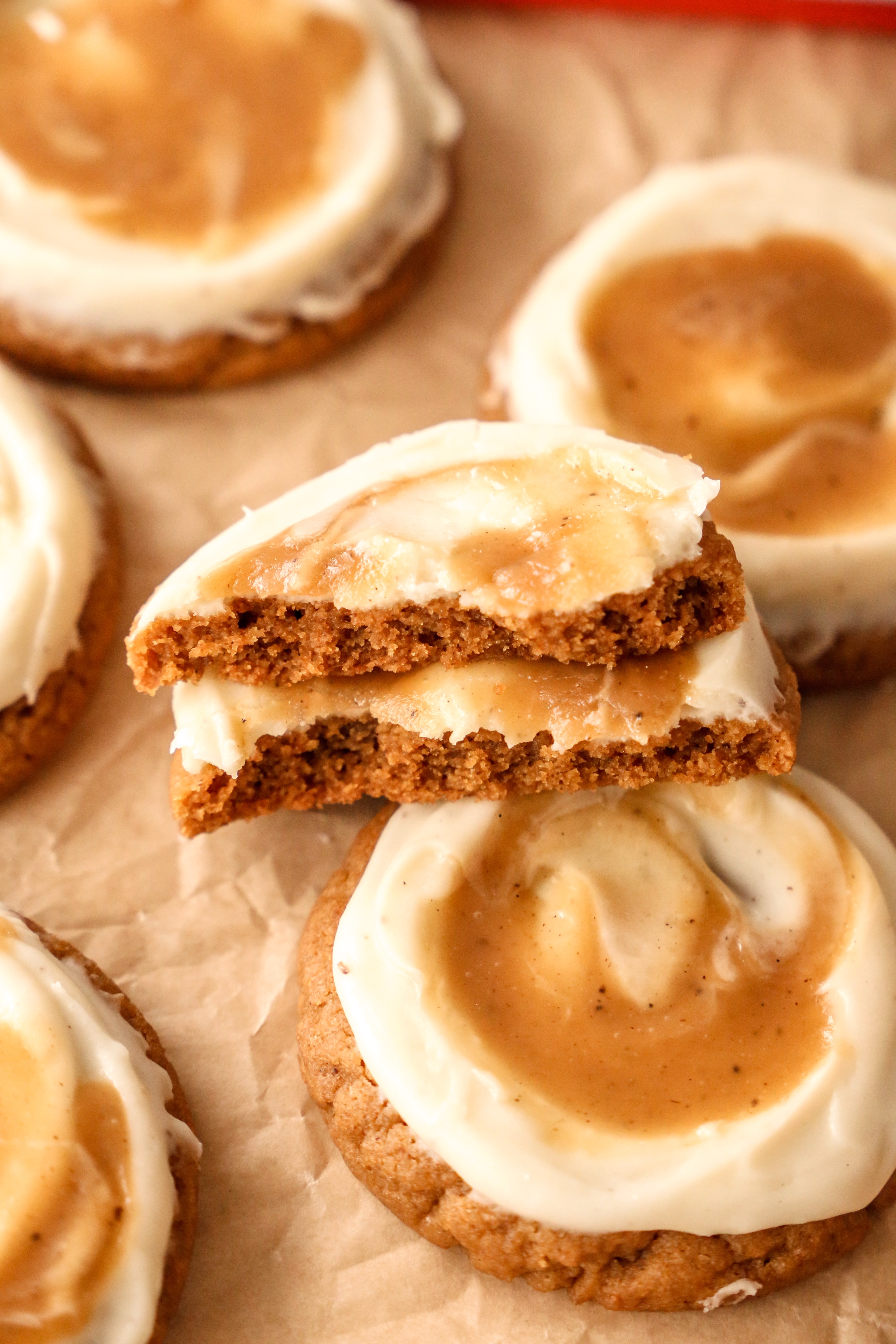 Salted Caramel Gingerbread Cookies