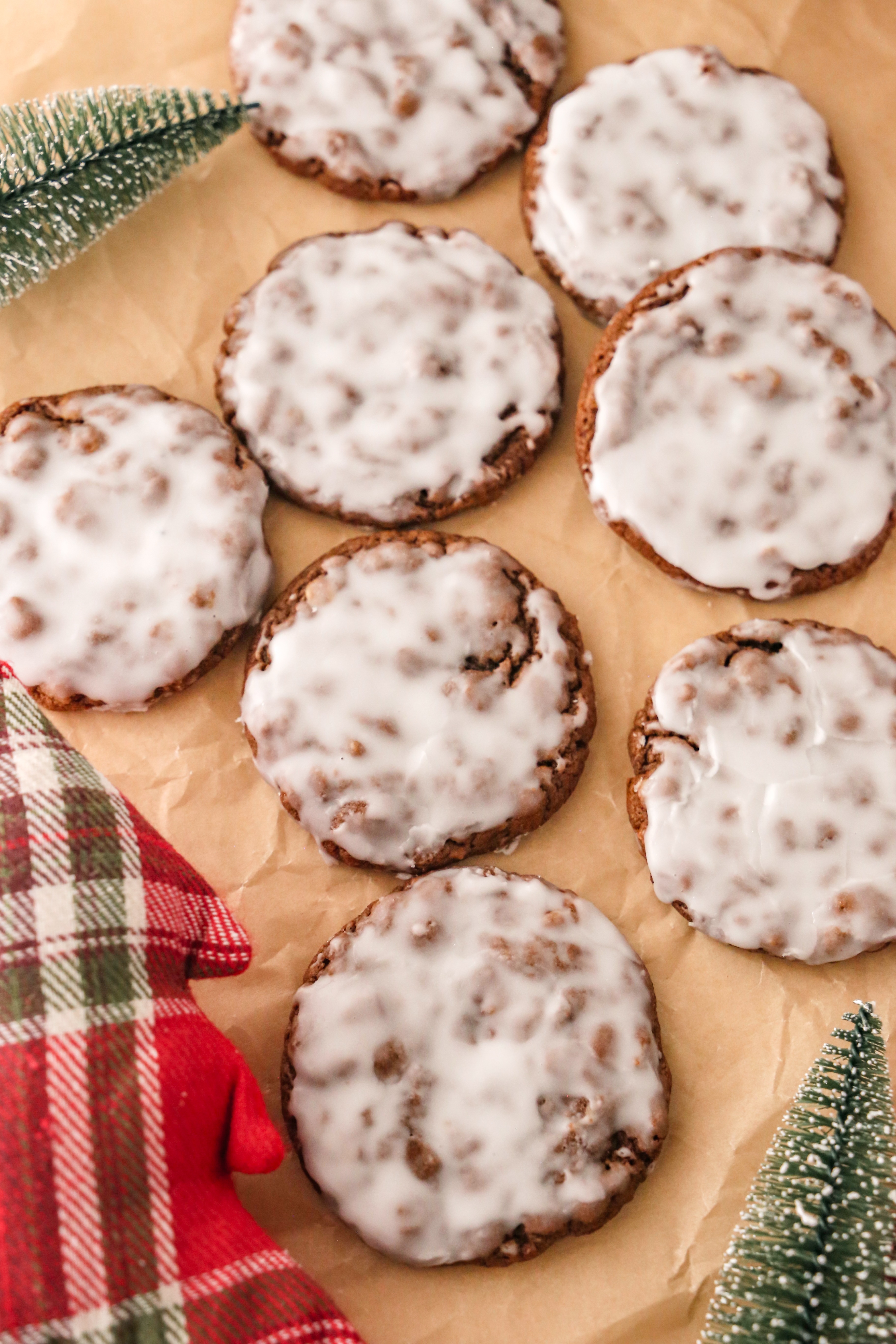 Chocolate Cinnamon Iced Oatmeal Cookies
